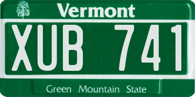 VT license plate XUB741