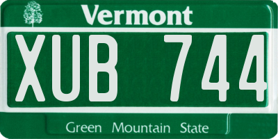 VT license plate XUB744