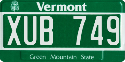 VT license plate XUB749