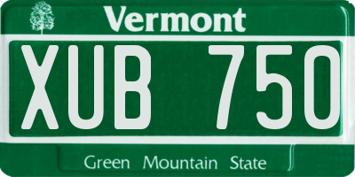 VT license plate XUB750