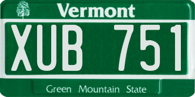 VT license plate XUB751