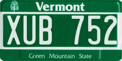 VT license plate XUB752