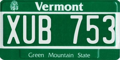 VT license plate XUB753