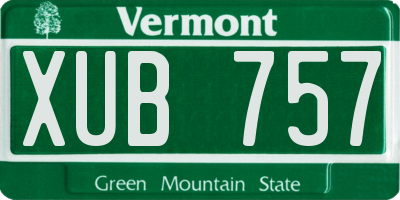 VT license plate XUB757