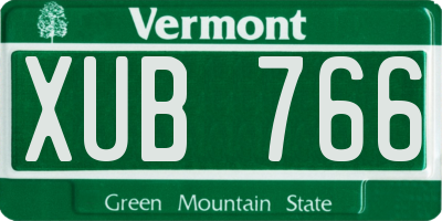 VT license plate XUB766