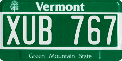 VT license plate XUB767