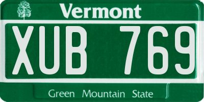 VT license plate XUB769