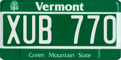 VT license plate XUB770