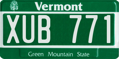 VT license plate XUB771