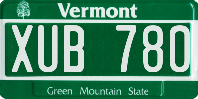 VT license plate XUB780