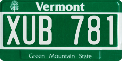 VT license plate XUB781