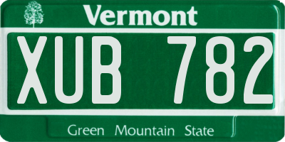 VT license plate XUB782