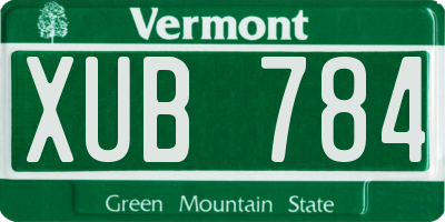 VT license plate XUB784