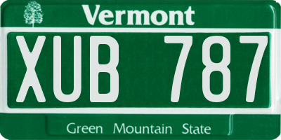 VT license plate XUB787