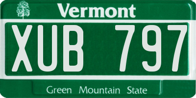 VT license plate XUB797