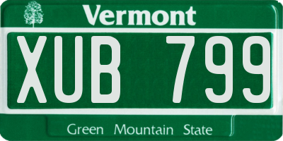 VT license plate XUB799