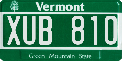 VT license plate XUB810