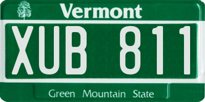 VT license plate XUB811
