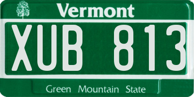 VT license plate XUB813