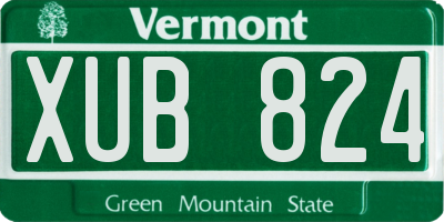 VT license plate XUB824