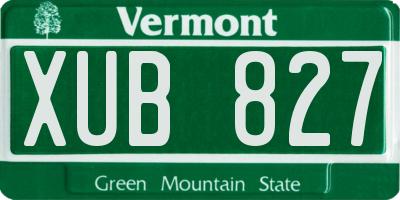 VT license plate XUB827