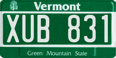 VT license plate XUB831