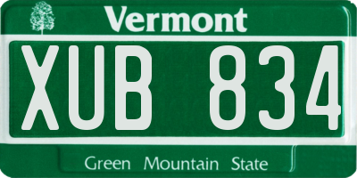 VT license plate XUB834
