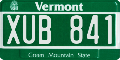 VT license plate XUB841