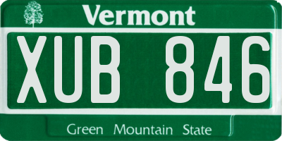 VT license plate XUB846