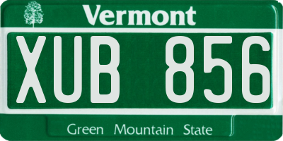 VT license plate XUB856