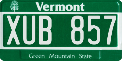 VT license plate XUB857