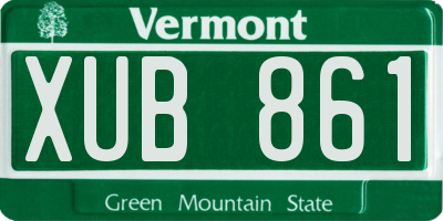 VT license plate XUB861