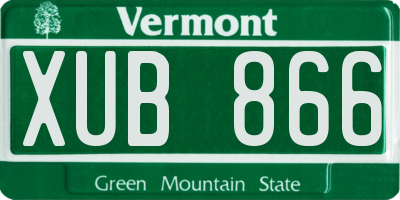 VT license plate XUB866