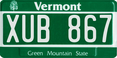 VT license plate XUB867