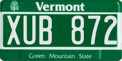 VT license plate XUB872