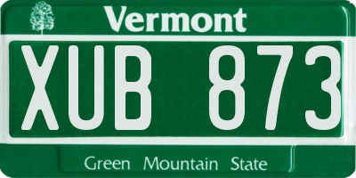 VT license plate XUB873