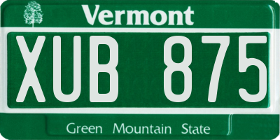 VT license plate XUB875