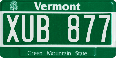 VT license plate XUB877