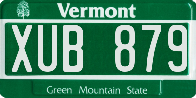 VT license plate XUB879