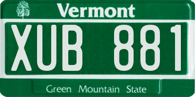 VT license plate XUB881
