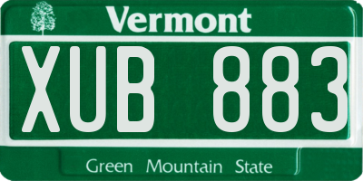 VT license plate XUB883