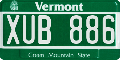 VT license plate XUB886