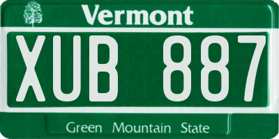 VT license plate XUB887