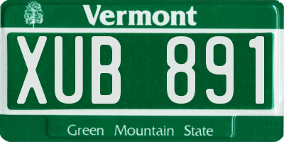 VT license plate XUB891