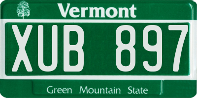 VT license plate XUB897