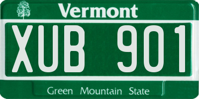 VT license plate XUB901