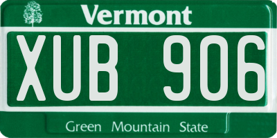 VT license plate XUB906