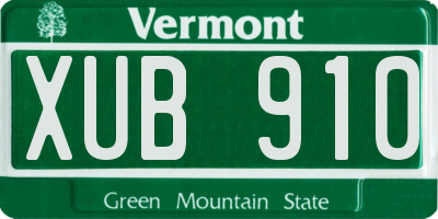 VT license plate XUB910