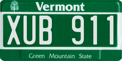 VT license plate XUB911