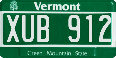 VT license plate XUB912